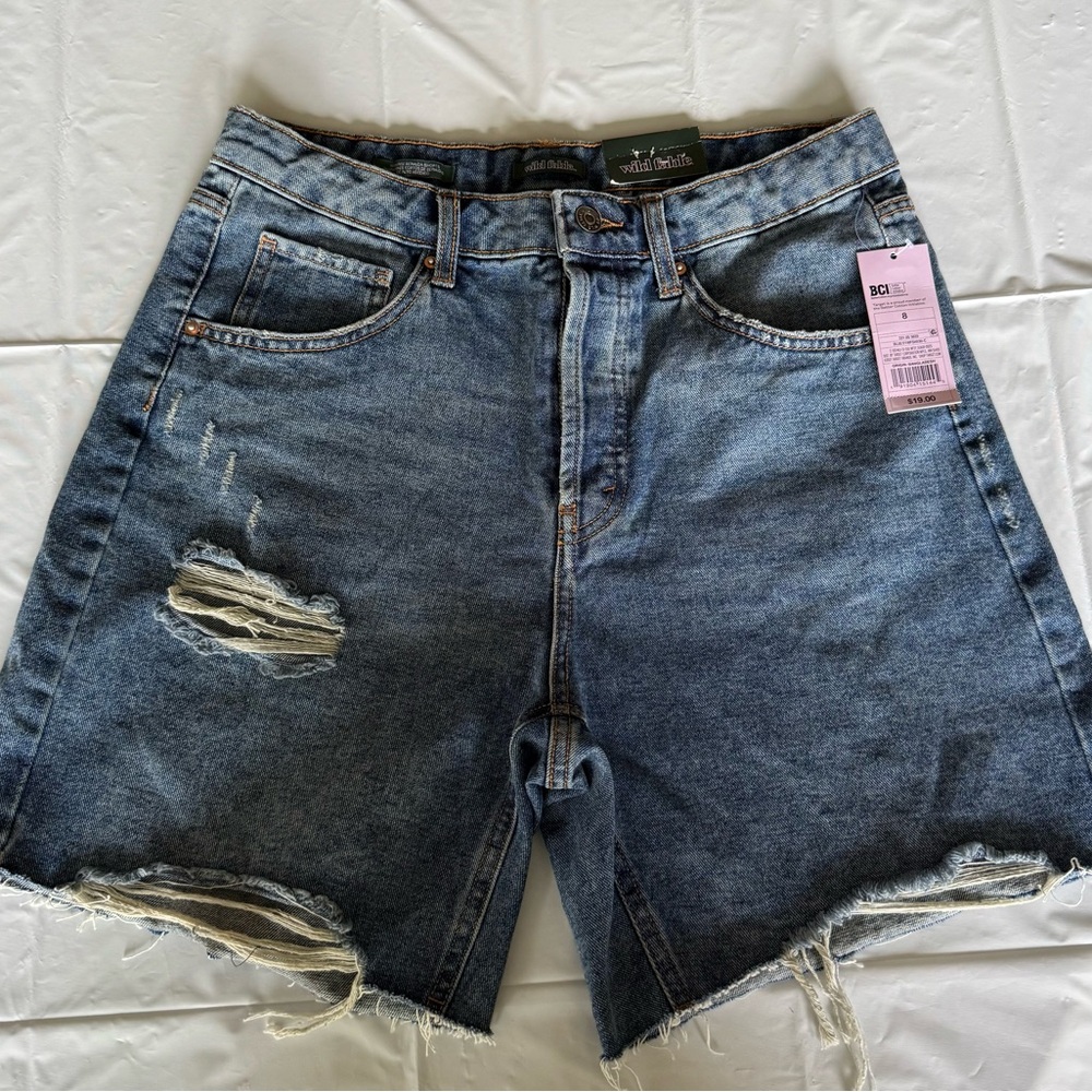 Distressed Denim Shorts